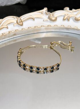 彩色锆石手链女2024年新款小众设计感ins网红时尚高级感手饰