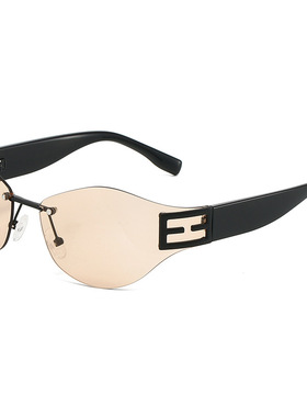 无框异形太阳镜时尚高级感墨镜辣妹风飞行员男女通用防紫外线眼镜