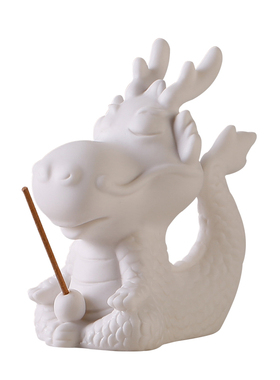 卡通可爱小神龙线香插陶瓷工艺品茶宠创意生肖龙客厅桌面装饰