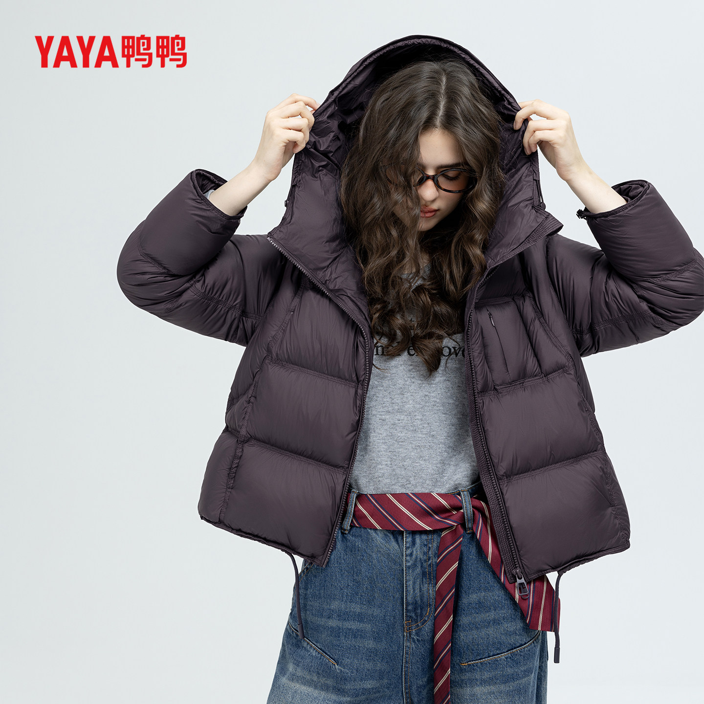 YAYA鸭鸭羽绒服女2025冬季新款短款爆款宽松小个子百搭时尚厚外套,淘宝优惠券,粉丝福利购,淘宝优惠卷