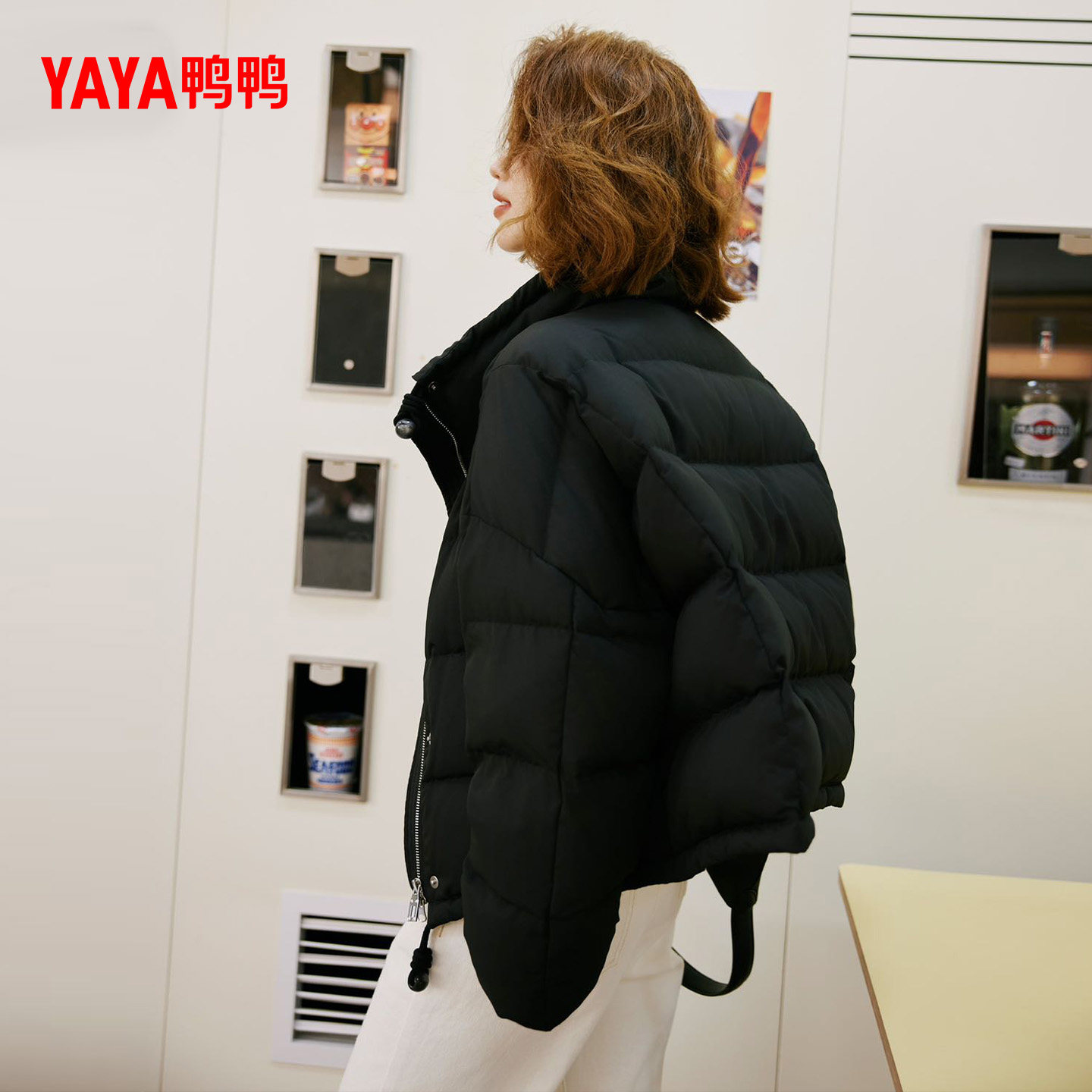 YAYA鸭鸭2025新女士短款气质潮流时尚休闲百搭立领羽绒服外套