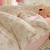 Maternity-grade four-piece set of thickened jacquard bubble cotton double-layer gauze dormitory bedding sheets, quilt cover and fitted sheet