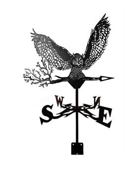 爆款猫头鹰飞鹰不锈钢喷漆风向标摆件铁艺风向标