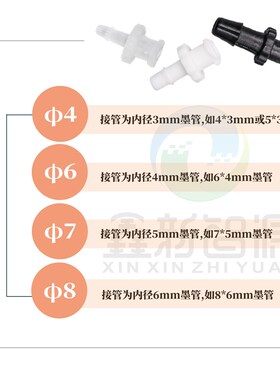 喷绘机透明墨管接头 快速接头 管道转接头 4外丝外插 鲁尔接头