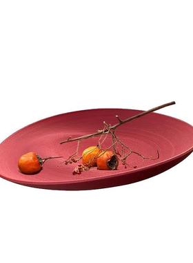 新中式磨砂果盘民宿酒店样板间玄关餐厅客厅复古装饰果盘收纳