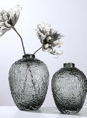 现代吊钟大肚子小口玻璃花瓶新品设计客厅水培创意插花花器