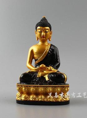 树师脂彩绘药佛小阿1-1弥陀佛释迦佛件吉祥l摆家居供三奉宝佛像