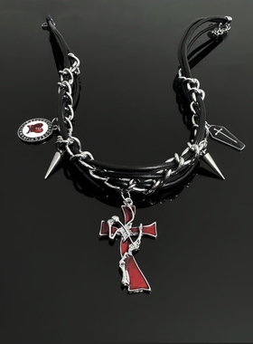 合金皮革男女亚文化项链