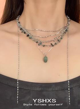 合金新中式多层流苏串珠项链男女