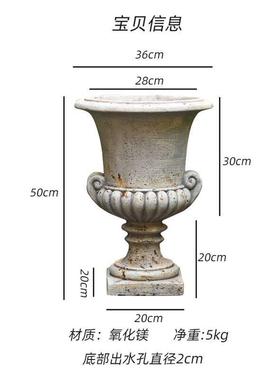 欧式高脚大花盆阳台花园别墅仿古罗马柱风格摄影道具家居装饰