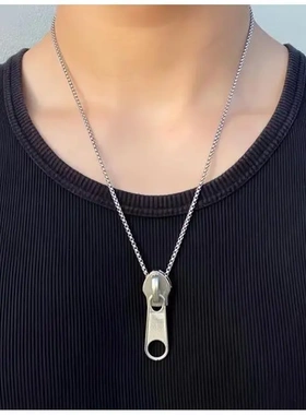 韩国ins拉链项链小众设计感高级冷性风锁骨链百搭复古饰品