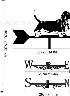 跨境亚马逊爆款金属工艺品喷漆屋顶装饰风向标摆件庭院户外铁艺