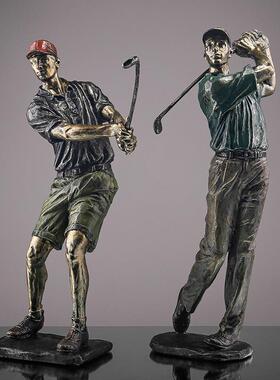 简约高尔夫运动人物树脂工艺品创意客厅家居书房书桌装饰摆件