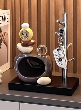 石来运转钥匙收纳玄关摆件入户欢迎回家客厅电视柜酒柜家居装饰品