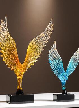 大鹏展翅飞鹰摆件高档办公室柜装饰品客厅酒柜电视柜摆设现代简约