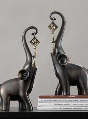 源头工厂黄铜大象摆件一对家居装饰开业礼品纯铜工艺品摆件高级感