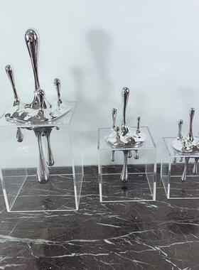 现代简约创意水滴摆件样板间售楼处客厅卧室电视柜软装饰品