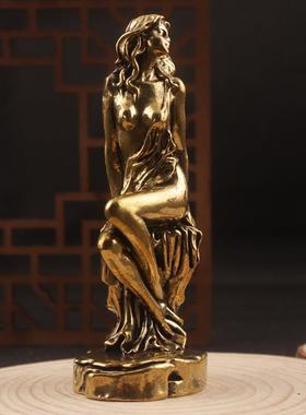 美女女神女神像工艺品办公室装饰纯铜西洋铜雕塑古典摆件家居美女
