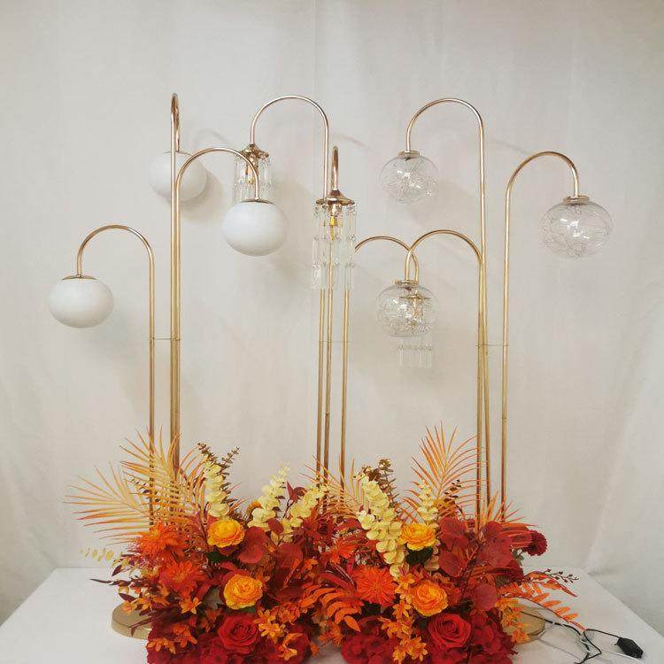新款婚庆道具路引灯三头冰条水晶铁艺路引架婚礼舞台金色路引装饰,淘宝优惠券,粉丝福利购,淘宝优惠卷