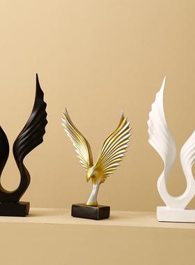 美式家居软装饰品样板间装饰品摆件翅膀客厅书房办公室电视柜摆设