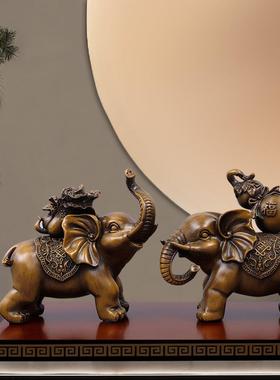 中式财福对象摆件酒柜客厅家居装饰品店铺开业礼品树脂工艺品摆件