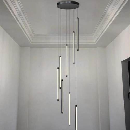 楼梯灯别墅用轻奢艺术极简个性家用公寓挑空复式楼吊灯楼道遥控 - 图2