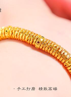 久不掉色越南沙金扎基拉姆黄财神盘缠手链腰缠万贯手串diy手工女