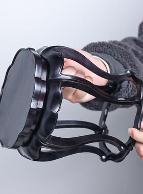 红木紫光檀木质明式简约工档椭圆形花几悬崖盆景花瓶摆件实木托架