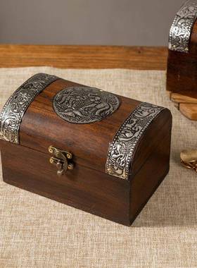 泰国进口东南亚风木盒仿古工艺品首饰盒收纳盒小号家用包装储物盒