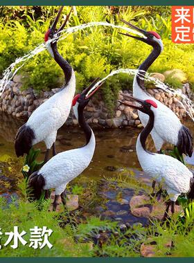 仿真丹顶鹤白鹭动物雕塑景观公园庭院售楼部水池农场装饰工艺摆件