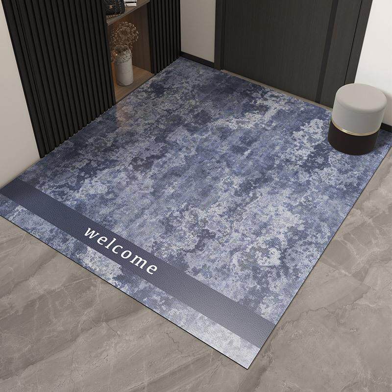 ZQ modern entrance door floor mat entrance door leather foot mat pvc wipeable and washable home entrance carpet can be cut