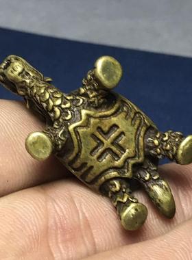 仿古纯铜乌龟玄武龙龟神龟招财保平安镇宅收藏把玩摆件精致小巧