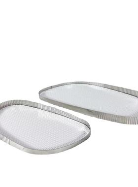 现代银色镜面不规则金属皮革托盘客厅餐桌收纳摆盘样板房饰品摆件