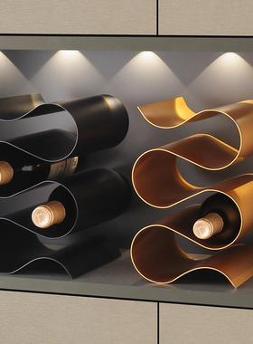 红酒架摆件轻奢高档客厅家居玄关餐边电视柜酒柜高级感小众装饰品