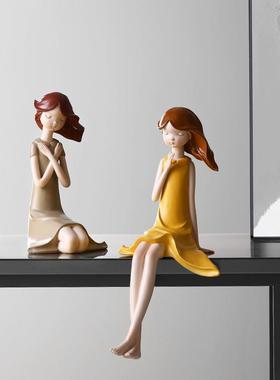 创意可爱少女心女孩小摆件树脂工艺品儿童房间电视柜桌面软装饰品