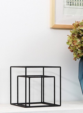 几何艺术铁艺创意书架新装饰现代简约家居书房摆件时尚个性新潮