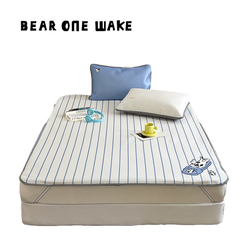 熊一醒醒少女心冰丝凉席凉感空调席子学生宿舍夏天床垫U软席子1.8,淘宝优惠券,粉丝福利购,淘宝优惠卷