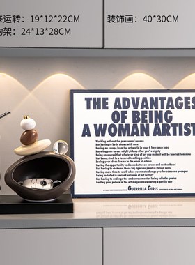 石来运转钥匙收纳玄关摆件入户欢迎回家客厅酒柜R电视柜家居装饰