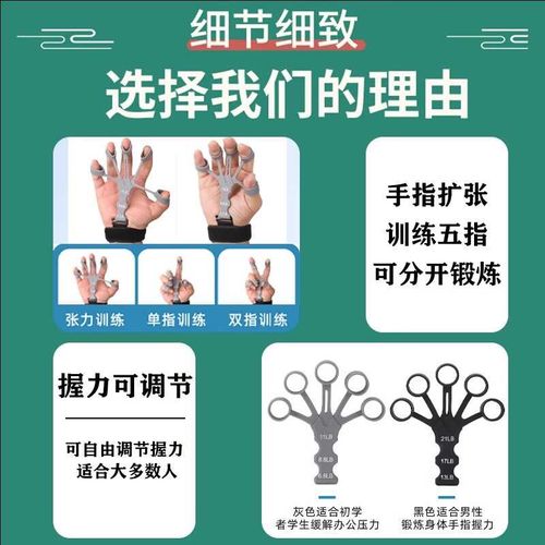 速发握力器手款硅胶新指训训器男士手指可调节健身康复专用练练握 - 图1