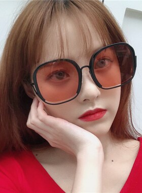 速发复度大框茶色墨百古假风太潮流街拍镜搭时尚单品