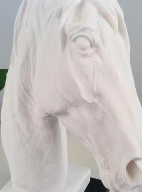 白工色马头摆件开业礼品客厅饰品件装书房办公室桌面艺摆品OOG摆