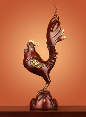 一鸣惊人》全铜公鸡摆件铜《0176鸡十二生肖工卧房间摆设招财艺礼