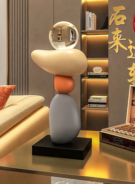 速发石来运转电视柜艺厅高档轻术摆件办公室客奢酒柜玄关柜家居装