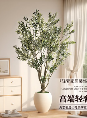 仿真绿植橄榄树服装店橱窗高端轻奢装饰摆件落地盆栽大型仿生假树