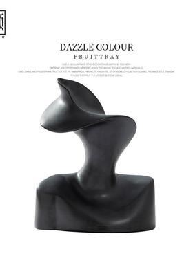 代极简黑白抽象艺术现人像工柜艺品书房书YB-QSCT2件意式摆样板间