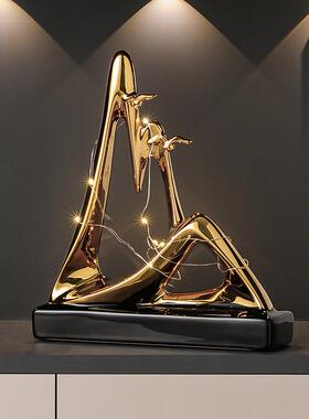 现代简约金山银山摆件轻奢高档客厅酒柜电视柜餐边柜高级感装饰品