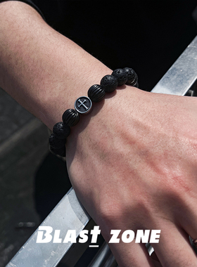 BLASTZONE黑色十字宇宙星球手链