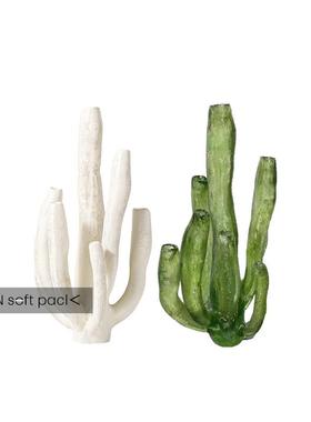 创意珊瑚海藻异型摆件样板间组合客厅玄关绿色简约果盘艺术装饰品