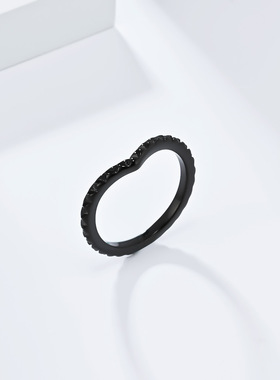 时尚简约风桃心钛钢戒指女结婚订