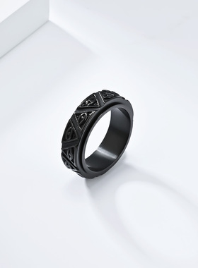 古埃及神话荷鲁斯之不锈钢旋转戒